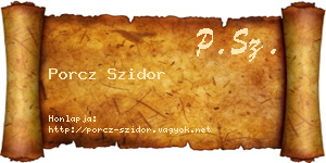 Porcz Szidor névjegykártya